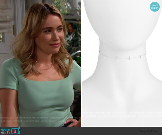 Argento Vivo Bar Station Chain Choker by Argento Vivo worn by Flo Fulton (Katrina Bowden) on The Bold and the Beautiful