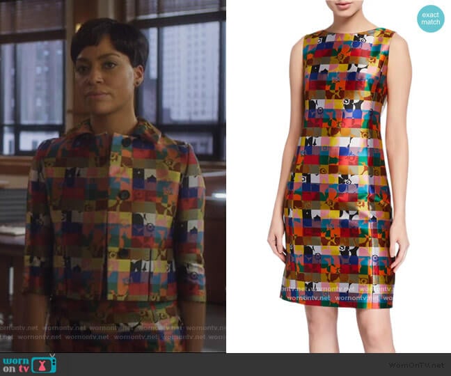 Floral Jacquard Sleeveless Dress by Akris Punto worn by Lucca Quinn (Cush Jumbo) on The Good Fight