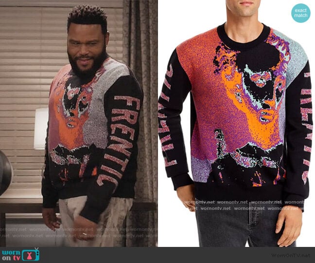 Multicolor Frentic Sweater by Alexander McQueen worn by Andre Johnson (Anthony Anderson) on Black-ish