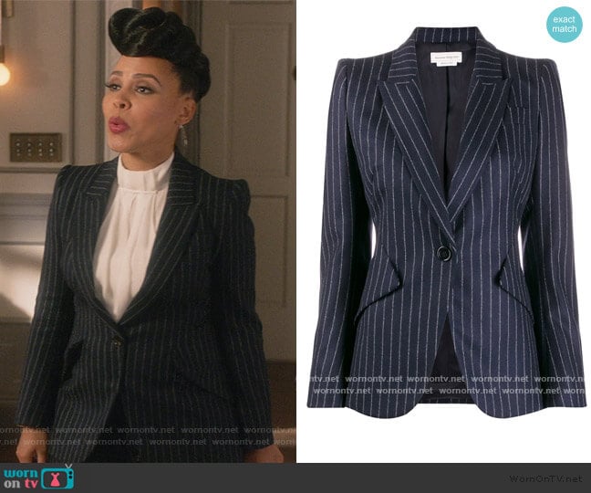 WornOnTV Tegan s pinstripe blazer on How to Get Away with Murder