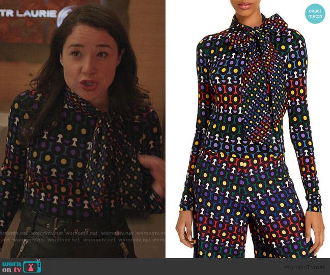 Delaina Tie-Neck Cropped Top by Alice + Olivia worn by Marissa Gold (Sarah Steele) on The Good Fight