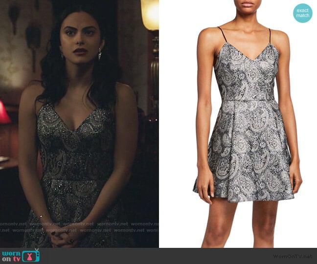 Anette Deep Pleat Party Dress by Alice + Olivia worn by Veronica Lodge (Camila Mendes) on Riverdale