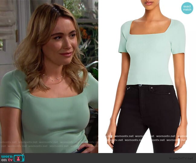 Brynn Square-Neck Top by Alice + Olivia worn by Flo Fulton (Katrina Bowden) on The Bold and the Beautiful