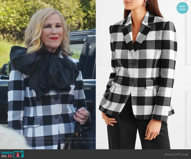 Fenice Gingham Blazer by Altuzarra worn by Moira Rose (Catherine O'Hara) on Schitts Creek