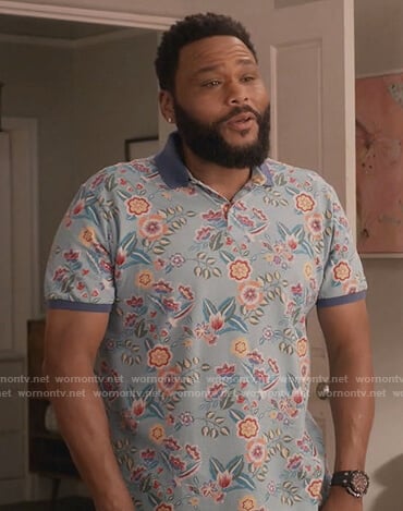 Andre's blue floral polo on Black-ish