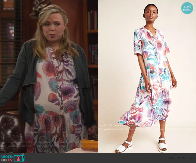 Wornontv Kristen S Floral Dress And Jacket On Last Man Standing Amanda Fuller Clothes And Wardrobe From Tv