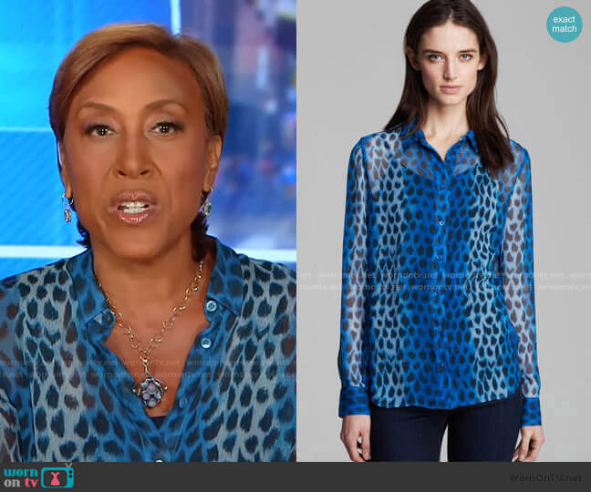 Audrey Blouse by Equipment worn by Robin Roberts  on Good Morning America