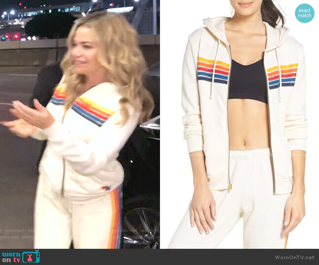 5-Stripe Zip Hoodie by Aviator Nation  worn by Denise Richards on The Real Housewives of Beverly Hills