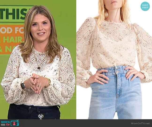 Azar Eyelet Top by Veronica Beard worn by Jenna Bush Hager  on Today