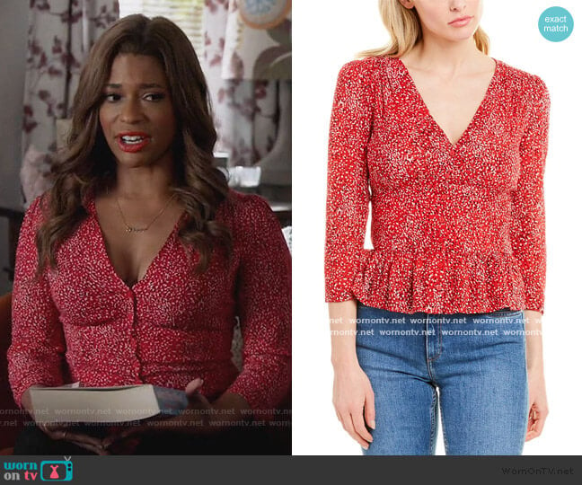 Alfy Top by Ba&sh worn by Poppy (Kimrie Lewis) on Single Parents