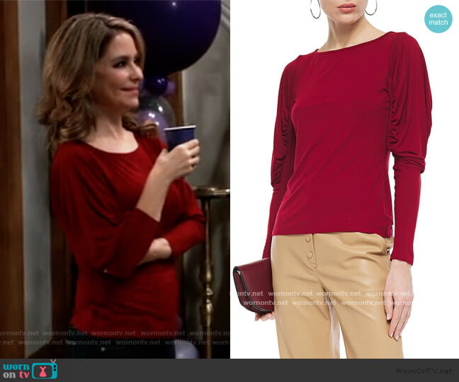 Olivia ruched stretch-jersey top by Bailey 44 worn by Olivia Falconeri (Lisa Lo Cicero) on General Hospital