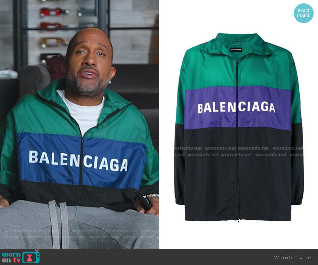 Nylon Tracksuit Jacket by Balenciaga worn by Kenya Barris (Kenya Barris) on BlackAF