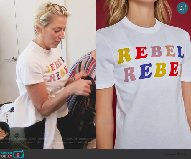 Rebel Rebel Tee by Bandier worn by Dorinda Medley  on The Real Housewives of New York City