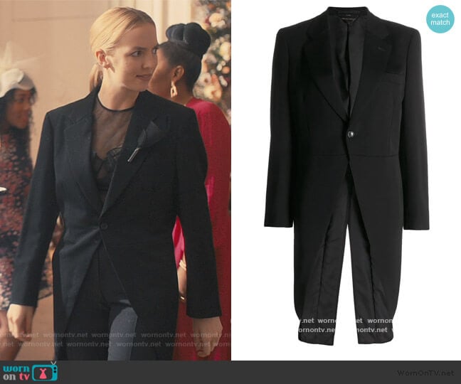 Slim Fit Tuxedo Blazer by Comme Des Garcons worn by Villanelle (Jodie Comer) on Killing Eve