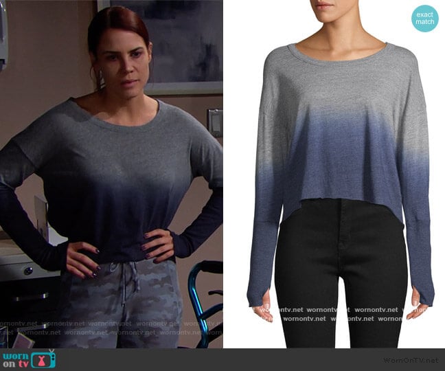 Ombre Cropped Sweater by Chaser worn by Sally Spectra (Courtney Hope) on The Bold and the Beautiful