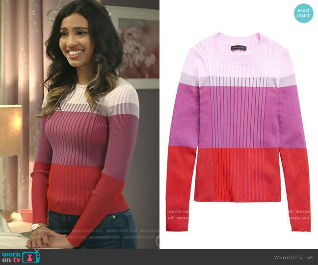 Color-Blocked Sweater Top by Banana Republic worn by Kara Royster on God Friended Me