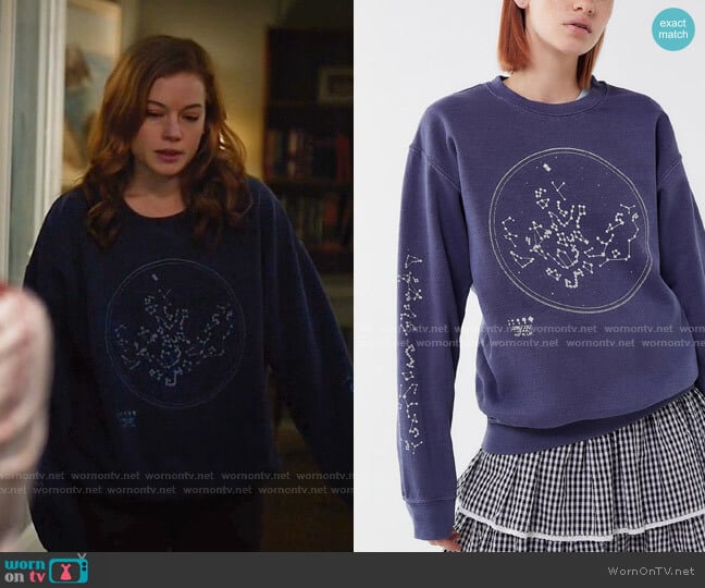 Constellation Pullover Sweatshirt by Project Social T  worn by Zoey Clarke (Jane Levy) on Zoeys Extraordinary Playlist