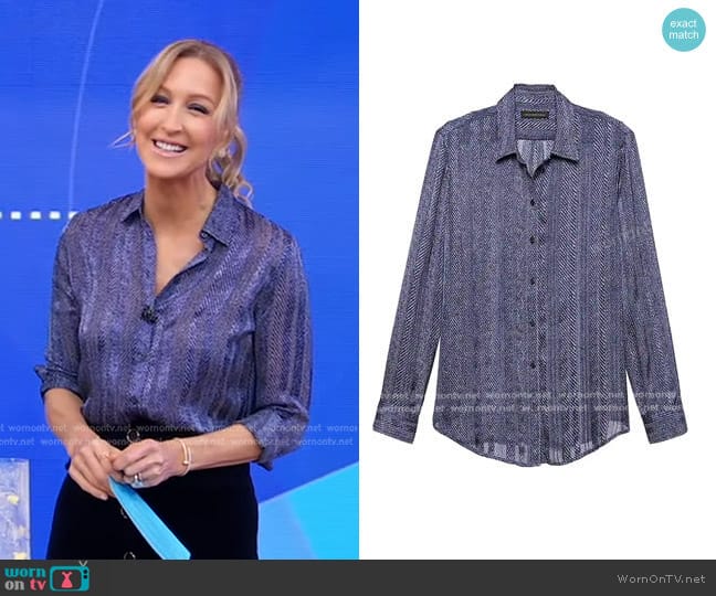 Dillon Shirt by Banana Republic worn by Lara Spencer on Good Morning America