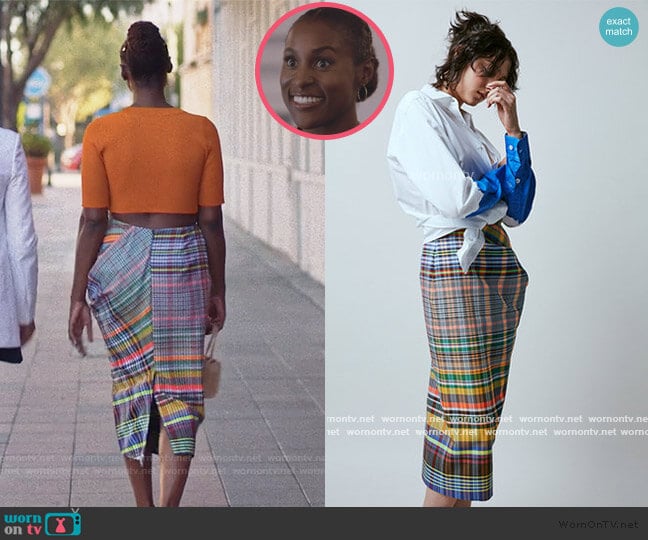 Multi Plaid Skirt by Dries Van Noten worn by Issa Dee (Issa Rae) on Insecure