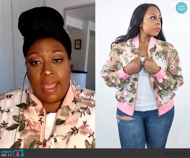 Pinky Promise Bomber Jacket by Eleven 60 worn by Loni Love on The Real