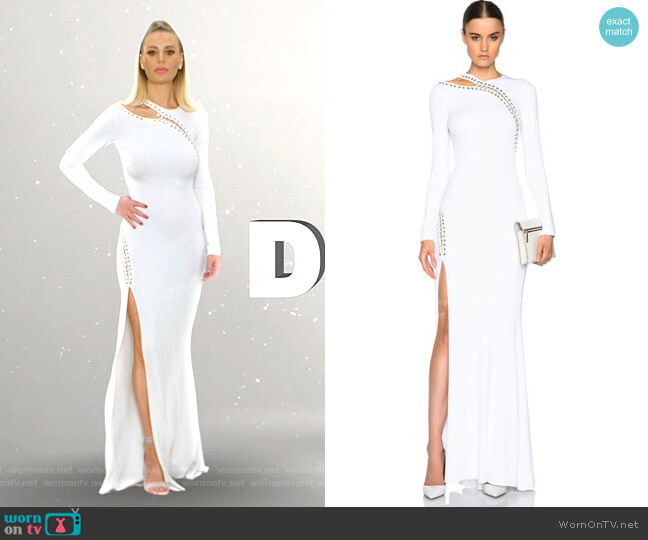 Long Sleeve Gown With Slit by Emilio Pucci worn by Dorit Kemsley on The Real Housewives of Beverly Hills