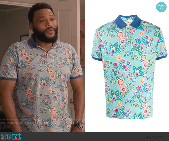Floral Print Polo Shirt by Etro worn by Andre Johnson (Anthony Anderson) on Blackish