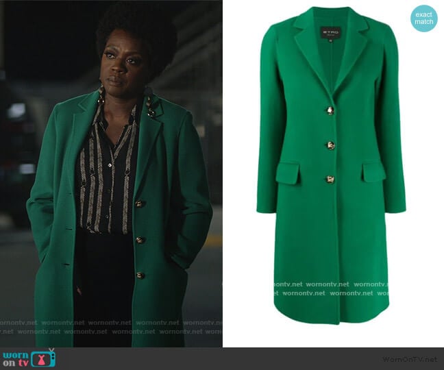 Annalise’s green coat on How to Get Away with Murder