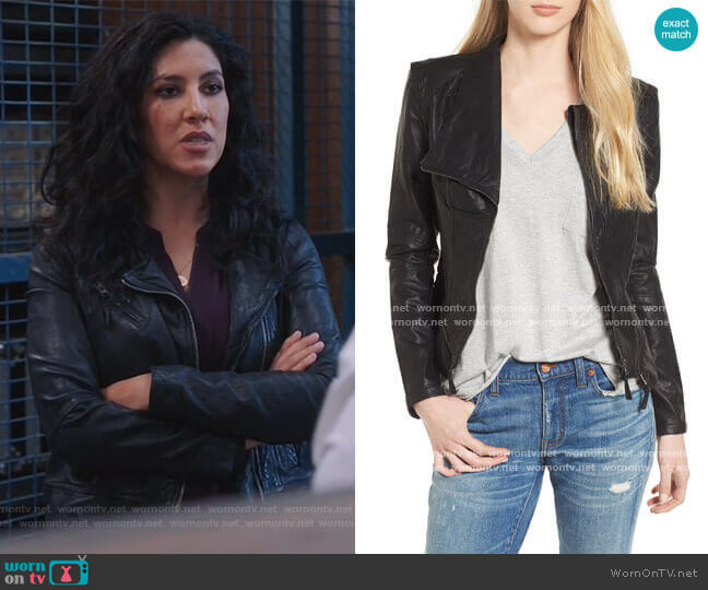 Blank NYC Faux Leather Jacket worn by Rosa Diaz (Stephanie Beatriz) on Brooklyn Nine-Nine