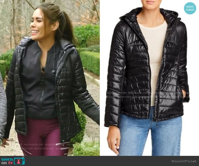 Reflective-Trim Puffer Jacket by Fillmore worn by Cristal Jennings (Daniella Alonso) on Dynasty