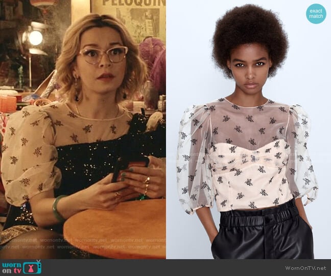 Organza Top by Zara worn by Pepper Smith (Julia Chan) on Katy Keene