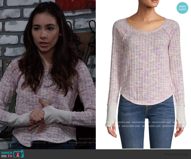 Spaced Out Top by Free People worn by Molly Lansing-Davis (Haley Pullos) on General Hospital