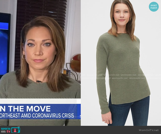 True Soft Boatneck Sweater by Gap worn by Ginger Zee on Good Morning America