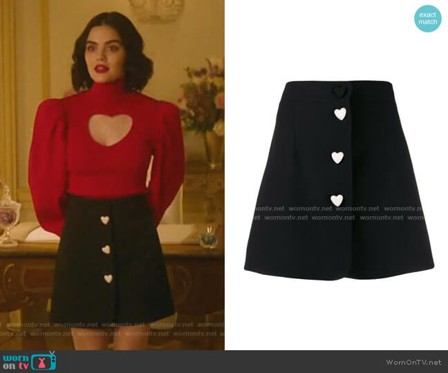 WornOnTV: Katy’s red cutout sweater and black skirt on Katy Keene ...