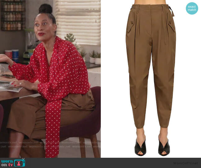 High Waist Cotton Cargo Pants by Givenchy worn by Rainbow Johnson (Tracee Ellis Ross) on Black-ish