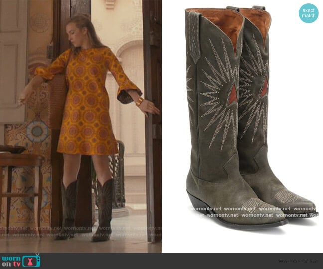 Wish Star suede knee-high boots by Golden Goose worn by Villanelle (Jodie Comer) on Killing Eve