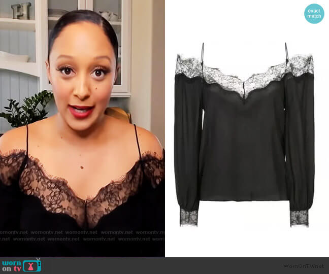 Charlotte Top by Goodnight Macaroon worn by Tamera Mowry on The Real