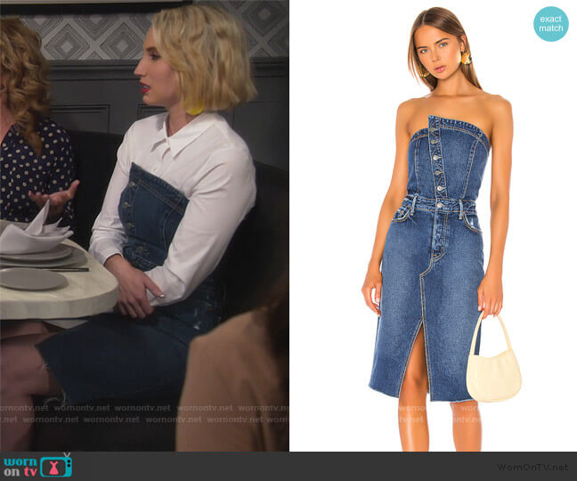 Wornontv Mandys Strapless Denim Dress On Last Man Standing Molly Mccook Clothes And 