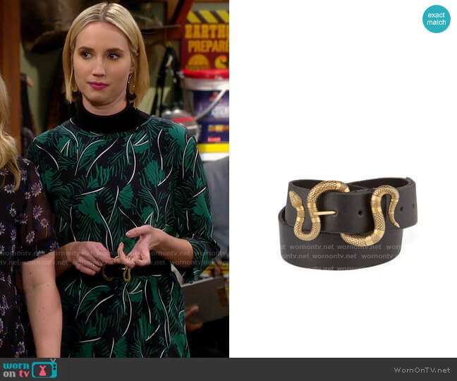 Gucci Snake Buckle Belt worn by Mandy Baxter (Molly McCook) on Last Man Standing