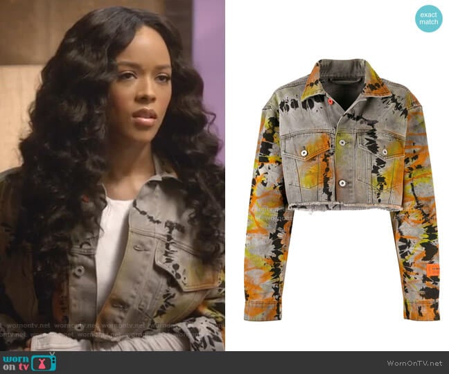 Cropped Denim Jacket by Heron Preston worn by Tiana Brown (Serayah McNeill) on Empire