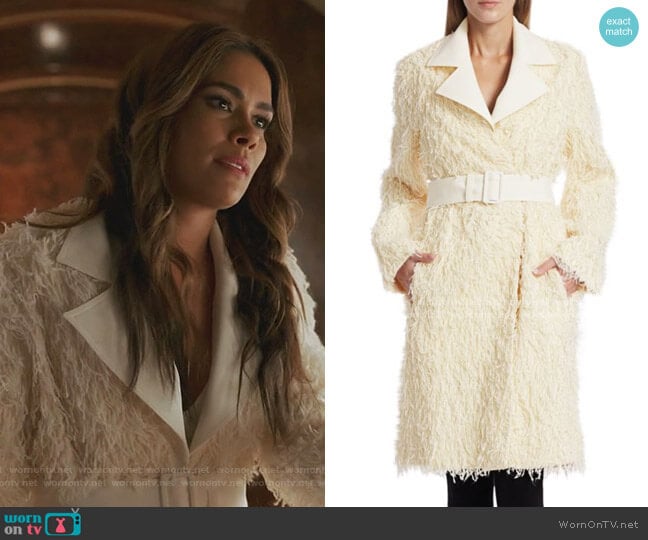 Wool Fringe Coat by Helmut Lang worn by Cristal Jennings (Daniella Alonso) on Dynasty