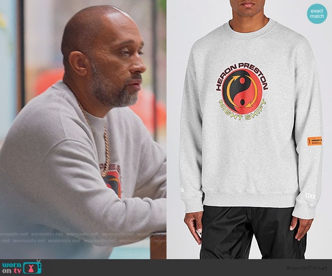 Tao Logo sweatshirt by Heron Preston worn by Kenya Barris (Kenya Barris) on BlackAF