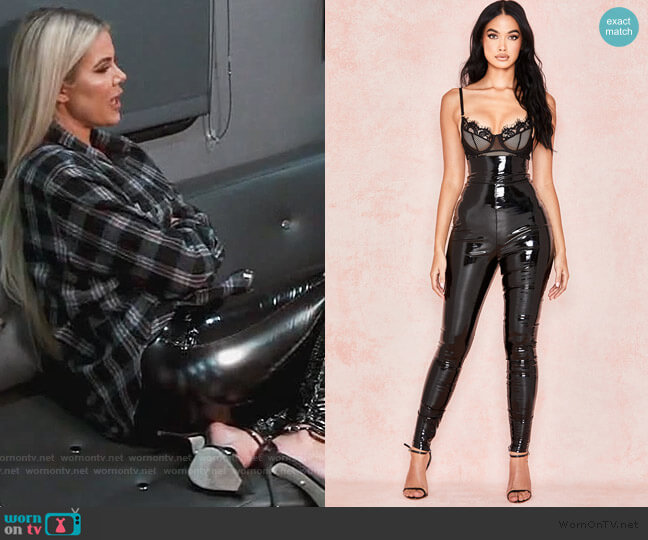 latex high waisted pants