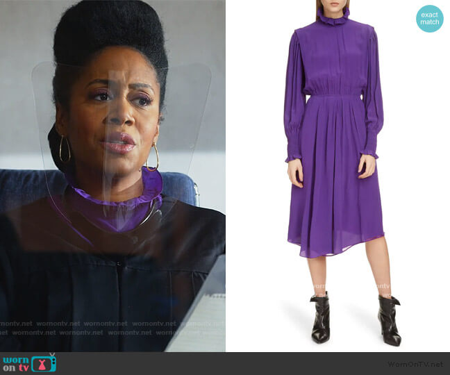 Yescott Asymmetrical Hem Dress by Isabel Marant Etoile worn by Lola Carmichael (Simone Missick) on All Rise