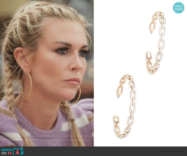 Carmine Medium Hoop Earrings by Jennifer Zeuner worn by Tinsley Mortimer on The Real Housewives of New York City