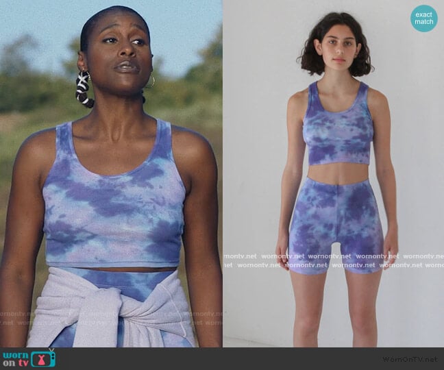 Cycle Top and Shorts in Grape by KKCo worn by Issa Dee (Issa Rae) on Insecure