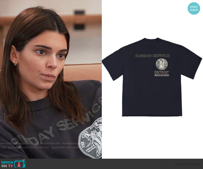 Sunday Service Jesus is King Tee by Kanye West worn by Kendall Jenner  on Keeping Up with the Kardashians