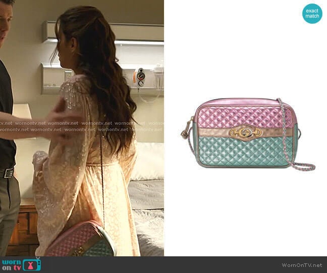 Laminated Leather Ahoulder Bag by Gucci worn by Cristal Jennings (Daniella Alonso) on Dynasty