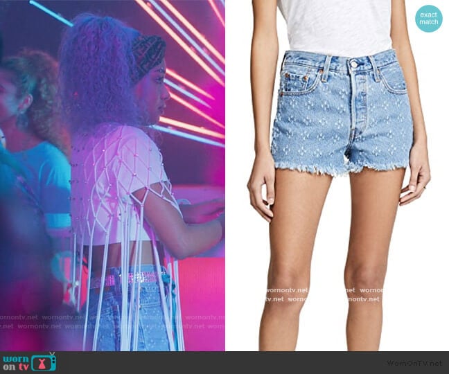 501 High Rise Shorts by Levis worn by Chloe Barris (Genneya Walton) on BlackAF