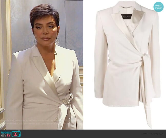 Tie Waist Blazer by Max Mara worn by Kris Jenner on Keeping Up with the Kardashians