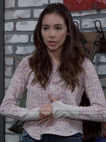 Molly's pink space dye top on General Hospital